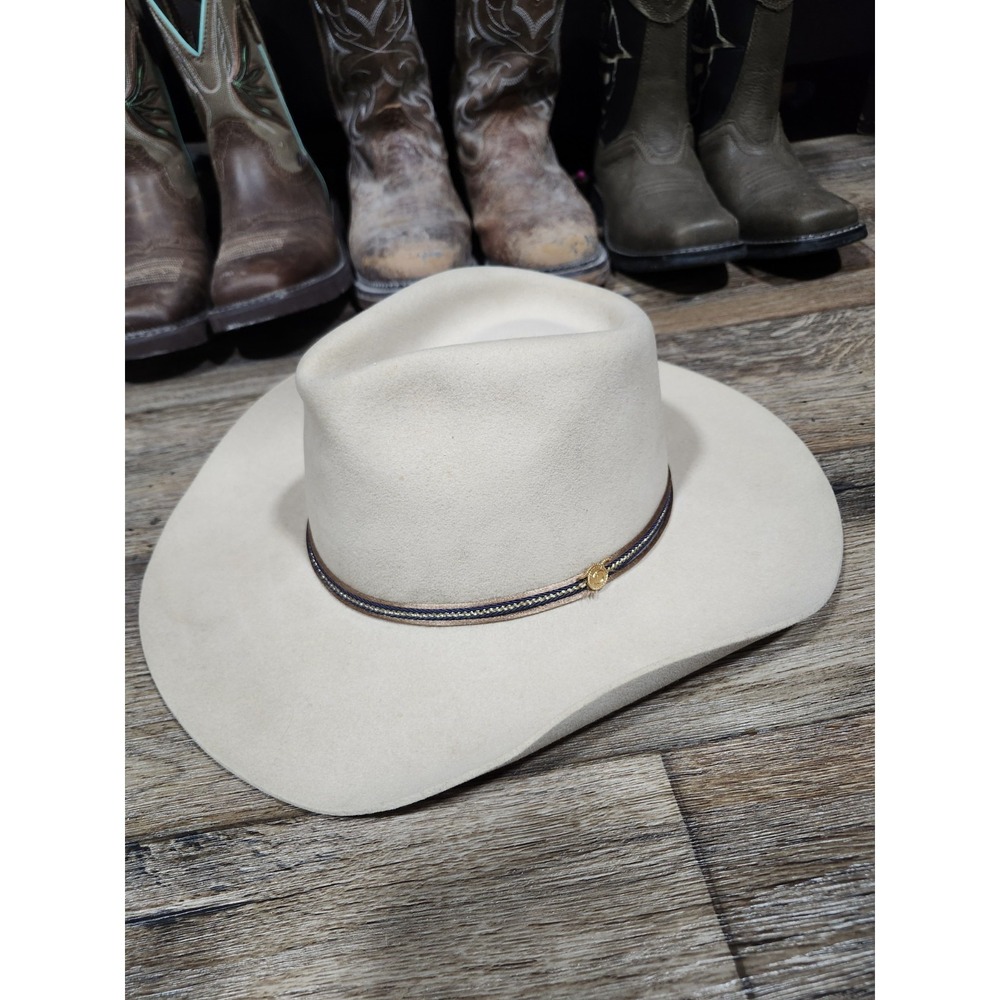 Charlie 1 Horse Cowboy Hat Triple XXX Fur Blend Beige Bone sz 7 1/4 Stardust NOS